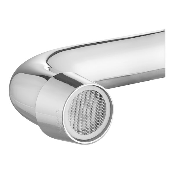 A Regency deck-mounted faucet with a double-jointed swing spout.