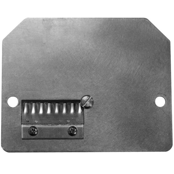 A metal Nemco Wavy Chip Twister face plate with screws.