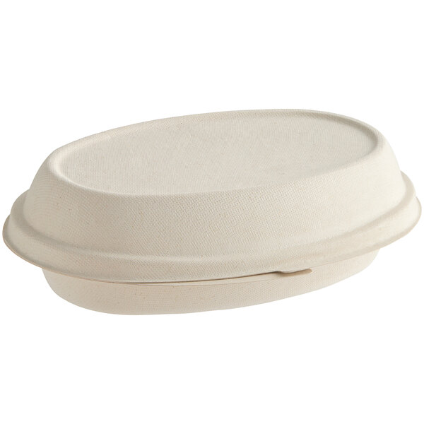 A white fiber bowl with a lid.