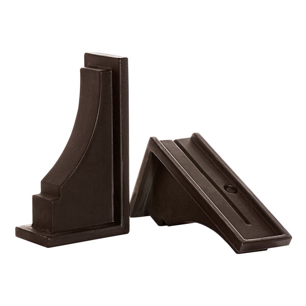 A pair of black plastic Mayne Fairfield corbels.