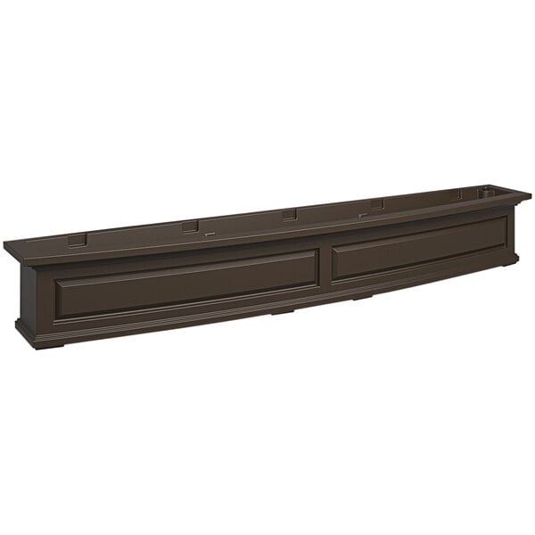 A long rectangular brown Mayne Nantucket window box.