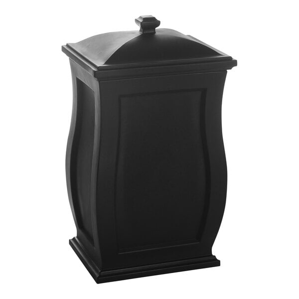 A black rectangular Mayne Mansfield storage bin with a lid.