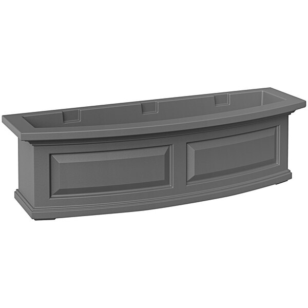 A rectangular grey Mayne Nantucket window box with a rectangular design.