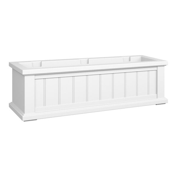 A white rectangular planter box.