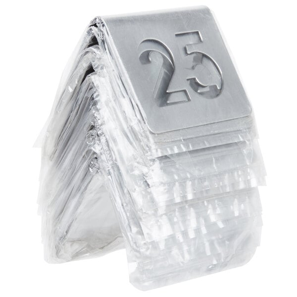 tablecraft tc125 1 to 25 stainless steel table tent cut out number