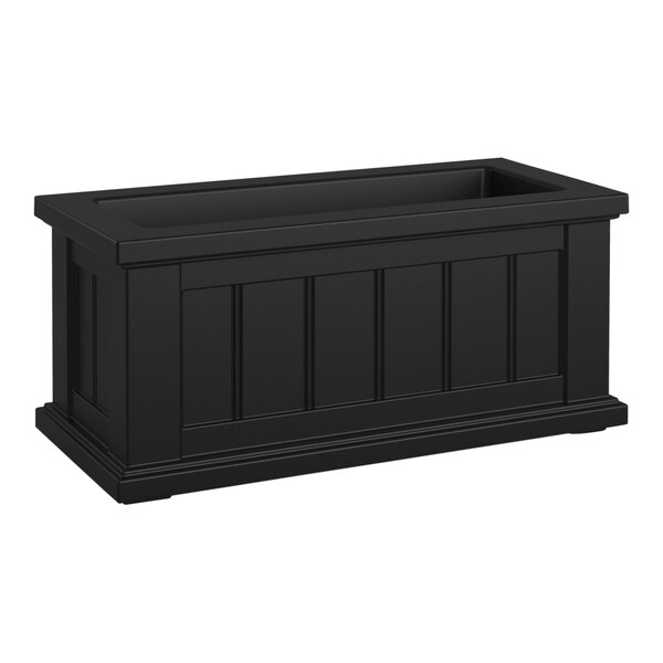 A black rectangular planter box.