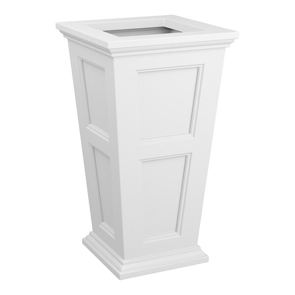 A white rectangular container with a square top.