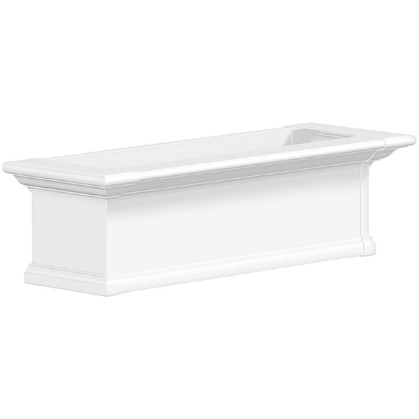 A white rectangular Mayne Yorkshire window box.