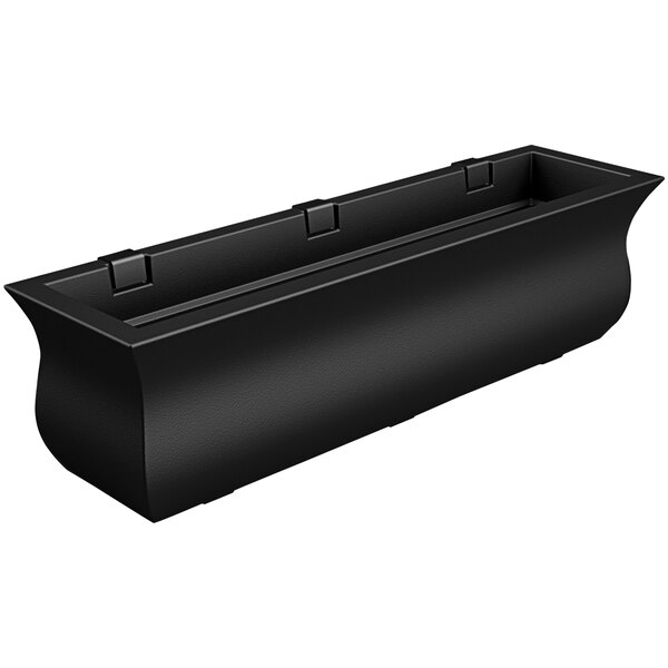 A black rectangular Mayne Valencia planter box.