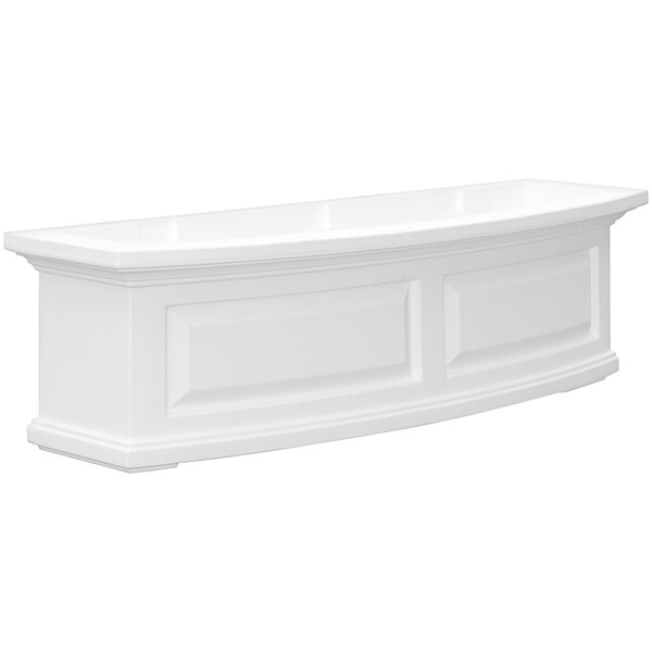 A white rectangular planter box with a white background.