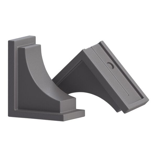 A pair of grey plastic brackets.