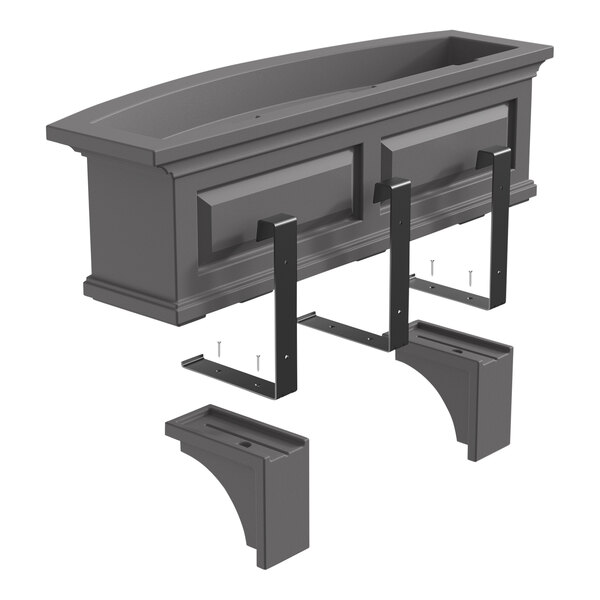 A black rectangular Mayne Nantucket corbel with two hooks.