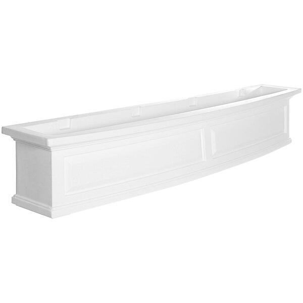 A Mayne white rectangular planter box.