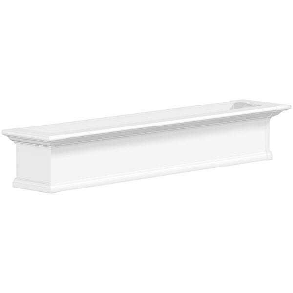 A white rectangular Mayne Yorkshire window box.