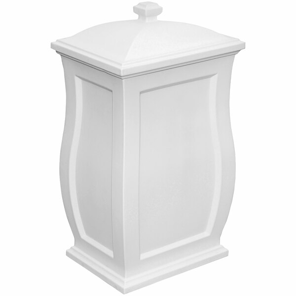 A white rectangular Mayne Mansfield storage bin with a square top.