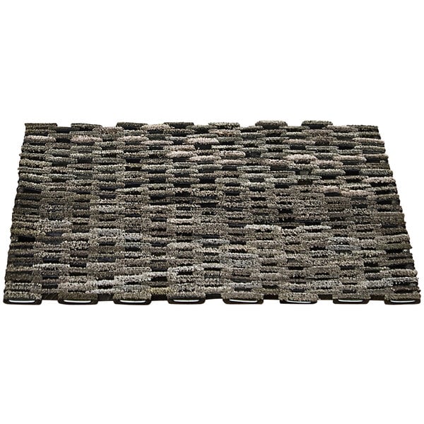 A black woven Durable entrance mat with a straight weave pattern.