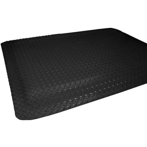 A black Diamond Dek anti-fatigue mat with a diamond pattern.