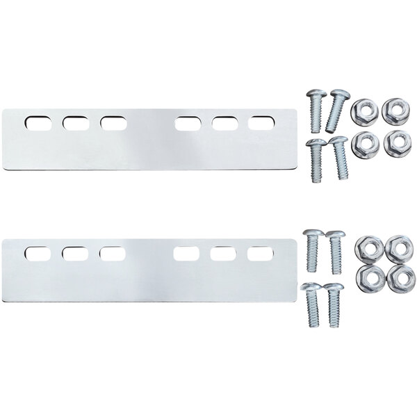 A Lavex Conveyor connector plate kit with screws and bolts.
