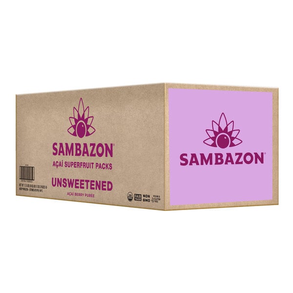 Sambazon Unsweetened Organic Acai 3.5 oz. Pack - 80/Case