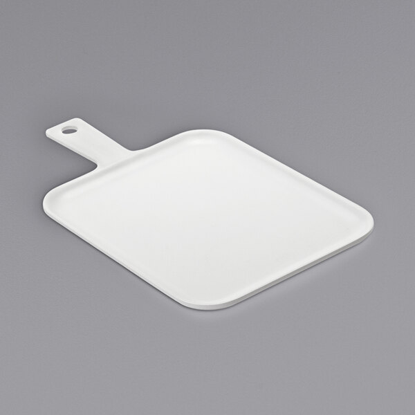An American Metalcraft white square serving peel with a handle.