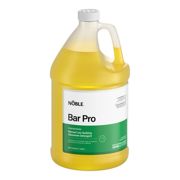 Noble Bar Pro 1 Gallon / 128 oz. Concentrated Low Sudsing Manual Glass Washer Detergent - 4/Case