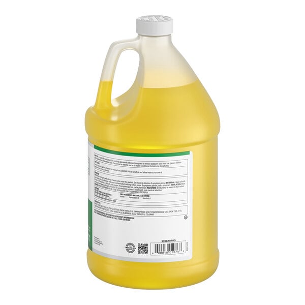 Noble Bar Pro 1 Gallon / 128 oz. Concentrated Low Sudsing Manual Glass Washer Detergent - 4/Case