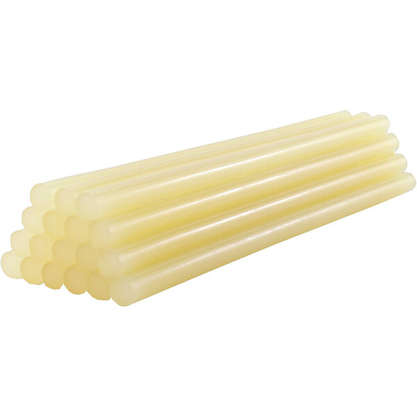 A group of tan Surebonder low temp glue sticks.