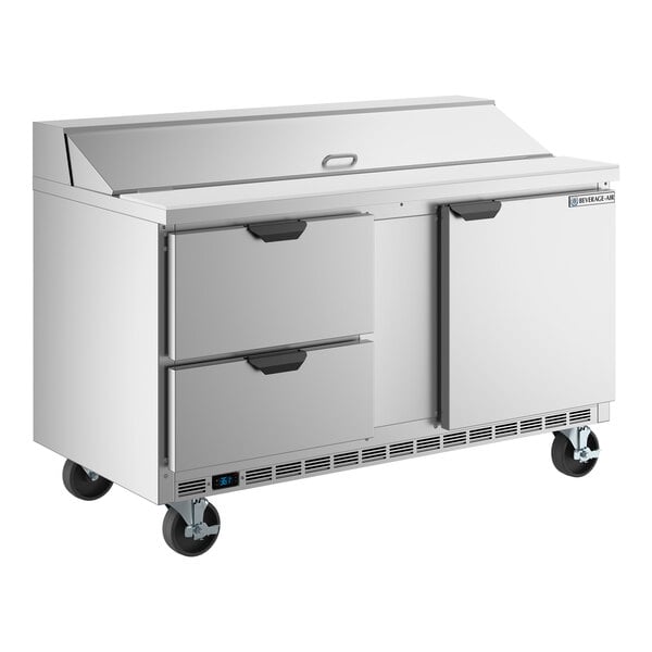 Beverage-Air SPED60HC-16-2 60" 1 Door 2 Drawer Refrigerated Sandwich Prep Table
