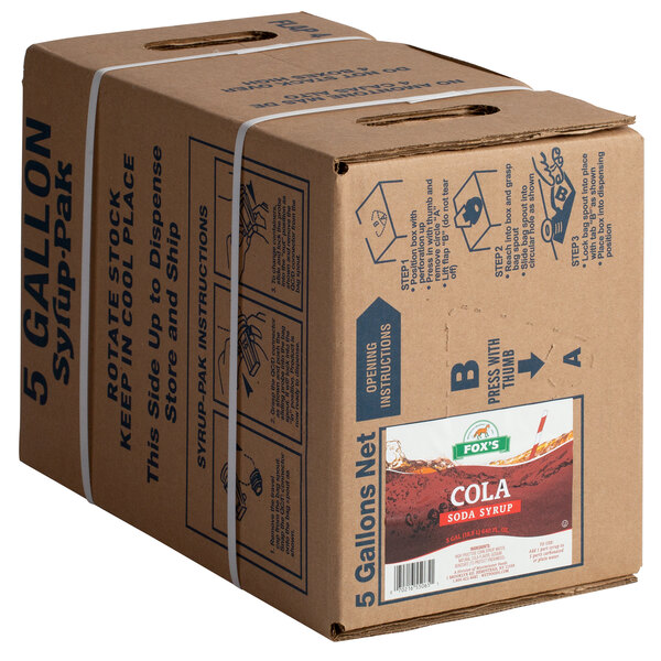 Fox's 5 Gallon Bag In Box Cola Beverage / Soda Syrup