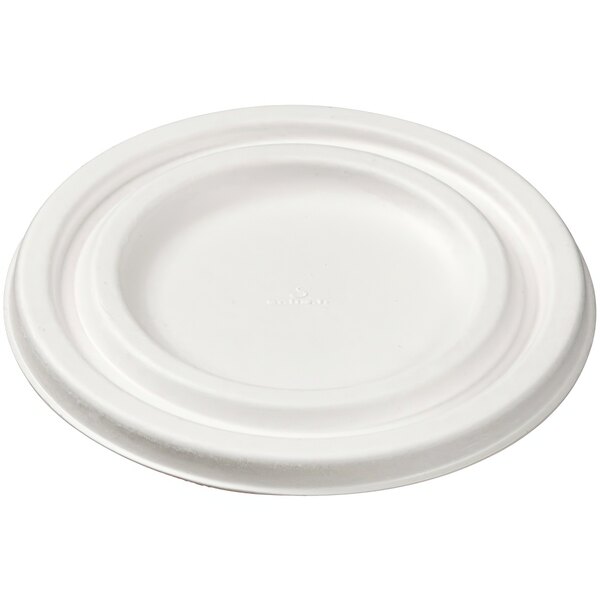 A white Solia flat lid for a bowl on a white background.