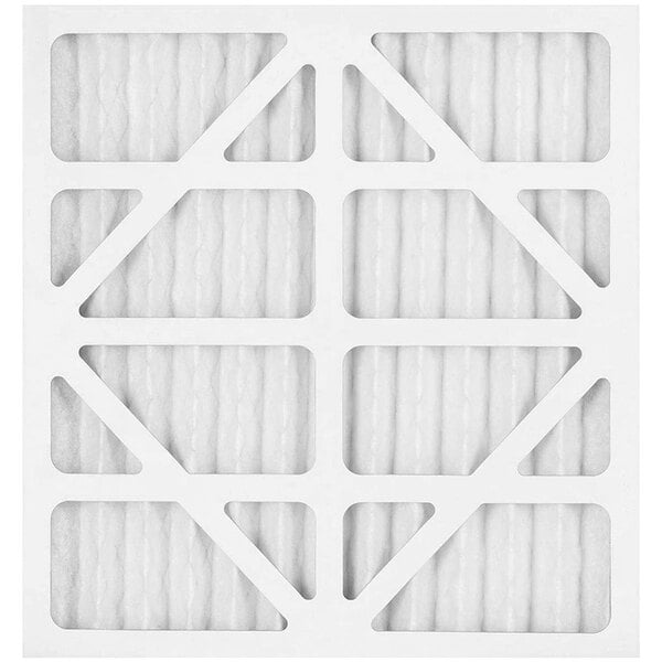 A close-up of the AlorAir Activated Carbon Filter for CleanShield HEPA 550 air scrubber. A white air filter with four rows of squares.