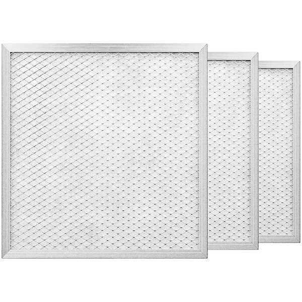 Three white square AlorAir MERV-8 filters.