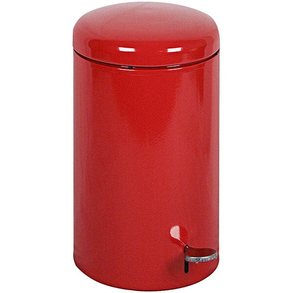 A red steel Witt Industries medical step can.