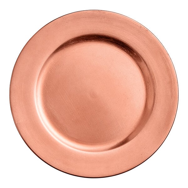 Metallic Rose Gold Plastic Charger Plates