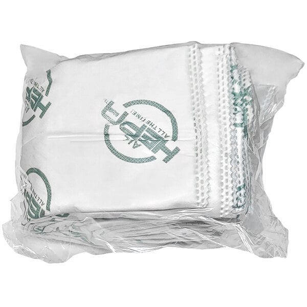 A pack of white plastic bags with the Sandia logo on them.