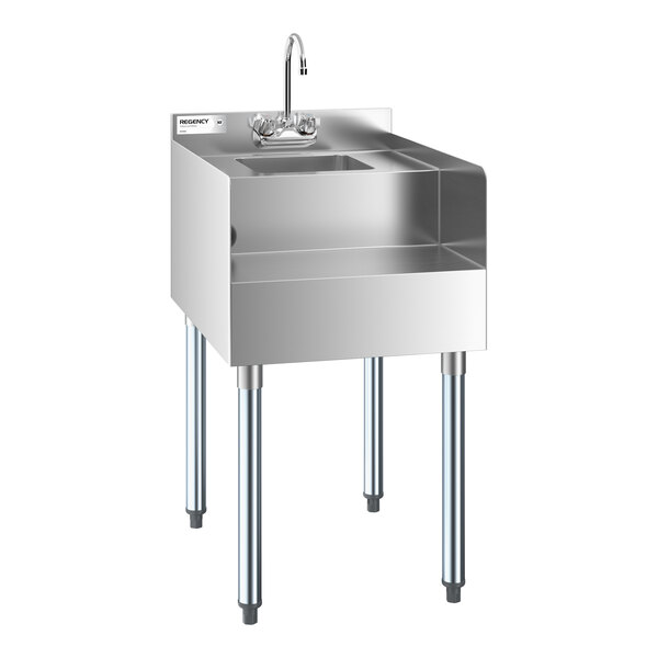 Regency 18" x 23" Stainless Steel Blender Station with Dump Sink and Faucet