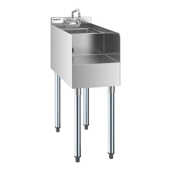 Regency 12" x 26" Stainless Steel Blender Station with Dump Sink and Faucet