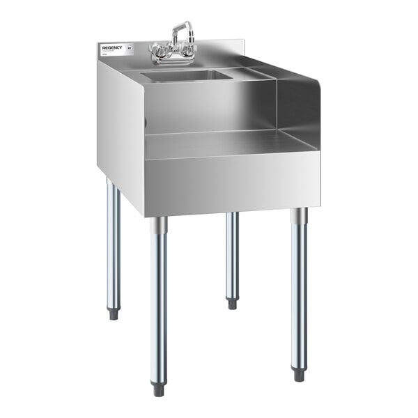 Regency 18" x 26" Stainless Steel Blender Station with Dump Sink and Faucet