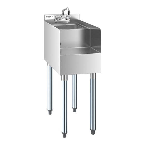 Regency 12" x 23" Stainless Steel Blender Station with Dump Sink and Faucet