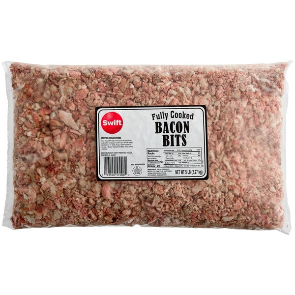 A bag of Swift Fully Cooked Bacon Bits.
