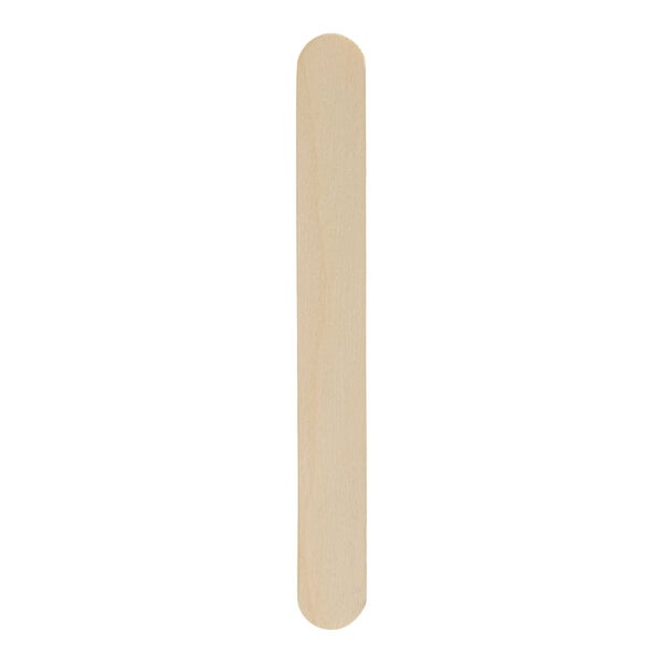 A wooden tongue depressor with rounded ends.
