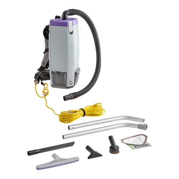 ProTeam Super Coach Pro 10, 10 qt. Backpack Vacuum Cleaner with Multi-Surface Telescoping Wand Kit, Floor Tool, 52 Filter Bags