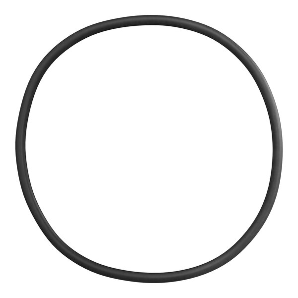 A black rubber o-ring with a black circle on a white background.