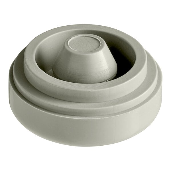 A grey plastic bowl with a round center and a lid on top.