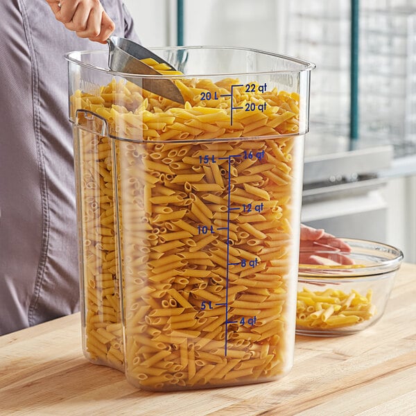 Choice 12, 18, and 22 Qt. Blue Square Polypropylene Food Storage
