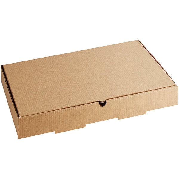 A brown corrugated catering box with a lid.
