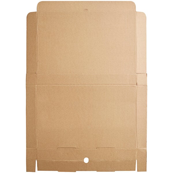 A brown cardboard box with a lid.