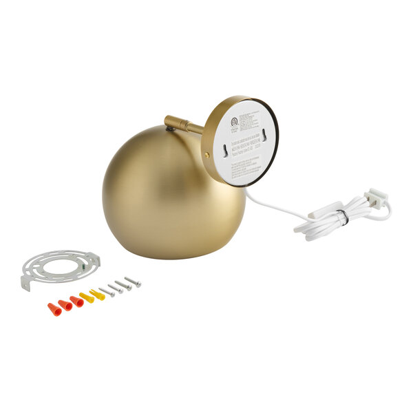Globe Vintage Matte Brass Plug-In or Hardwire Wall Sconce - 120V, 60W
