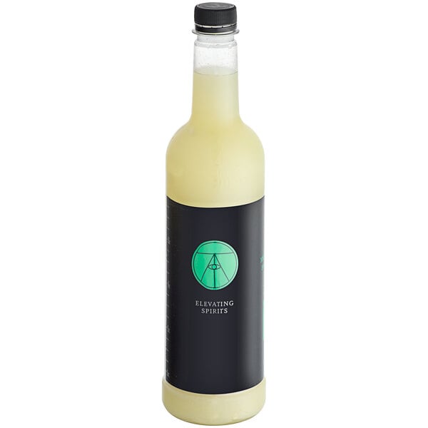 A bottle of Twisted Alchemy Cold-Pressed Persian Lime Juice with a black label on a white background.