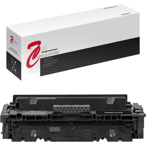 A black and white Point Plus remanufactured toner cartridge box for HP printers with red text.